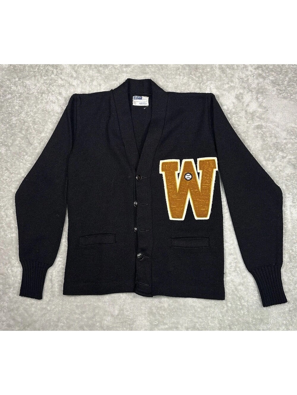 Dehen 1970s Varsity Letterman Jacket Baseball W School Size 40 Rare Vintage USA
